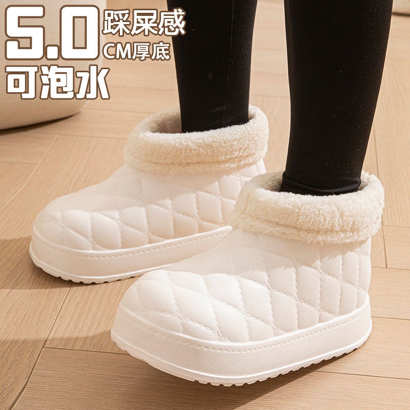 Thickened Warm Snow Boots Women'S Winter New Outfit Cold-Proof Waterproof Fleece-Lined Cotton Shoes Comfortable Plush Shoes - Image 2